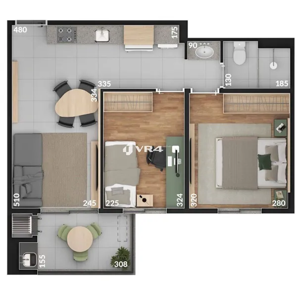 Apartamento com 2 Quartos | Revenda no Natune | Com Vaga | à venda por R$ 489.000 - Jardim das Américas - Curitiba/PR - foto 4