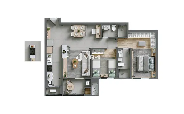 Apartamento com 3 dormitórios à venda, por R$ 1.244.000 - Ecoville - Curitiba/PR - foto 2